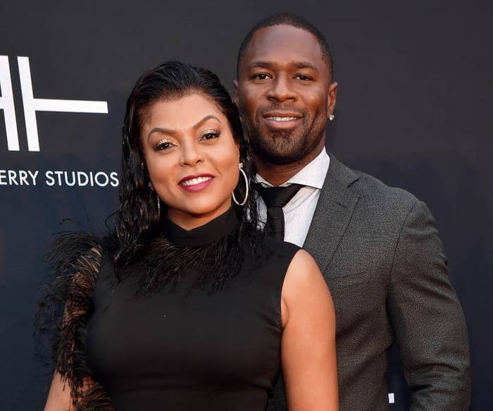 Taraji Henson and Kelvin Hayden attend Tyler Perry Studios Grand Opening Gala