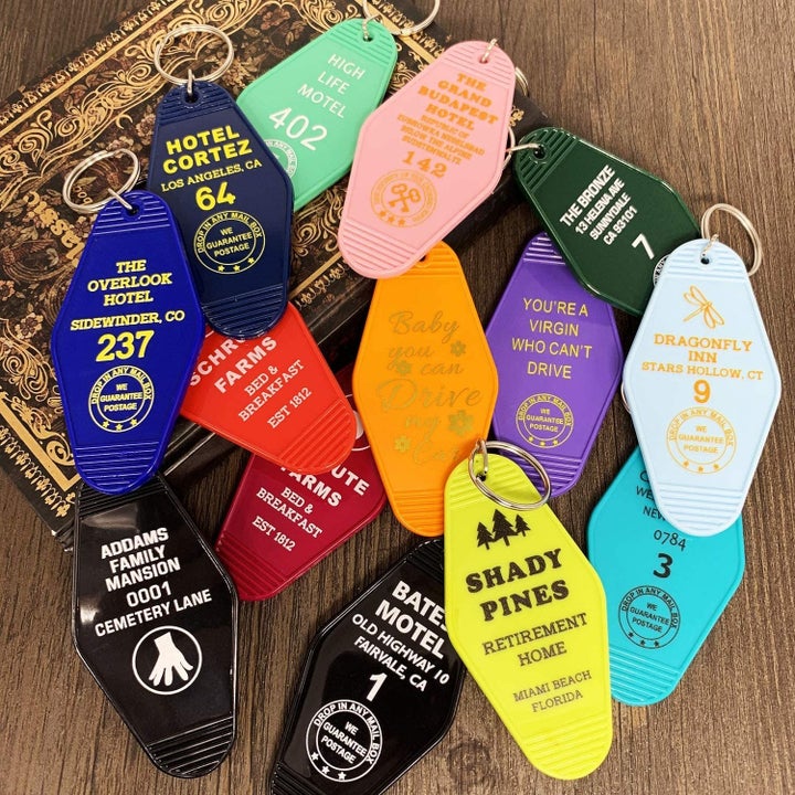the multi-colored keychains 