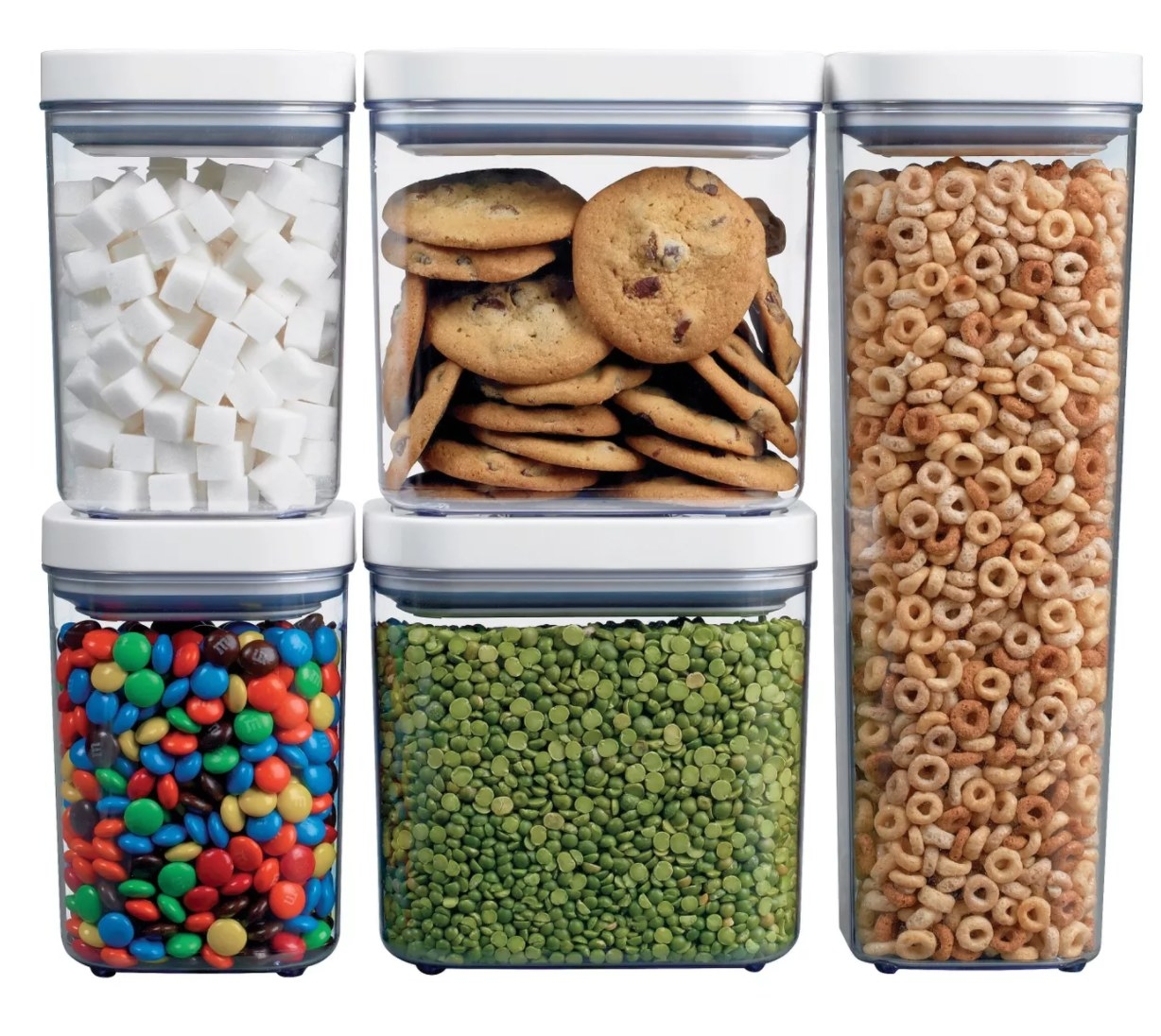 The clear food storage containers