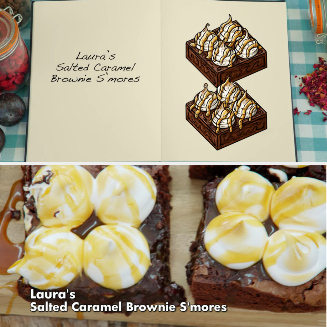 Laura&#x27;s brownie side-by-side with its drawing