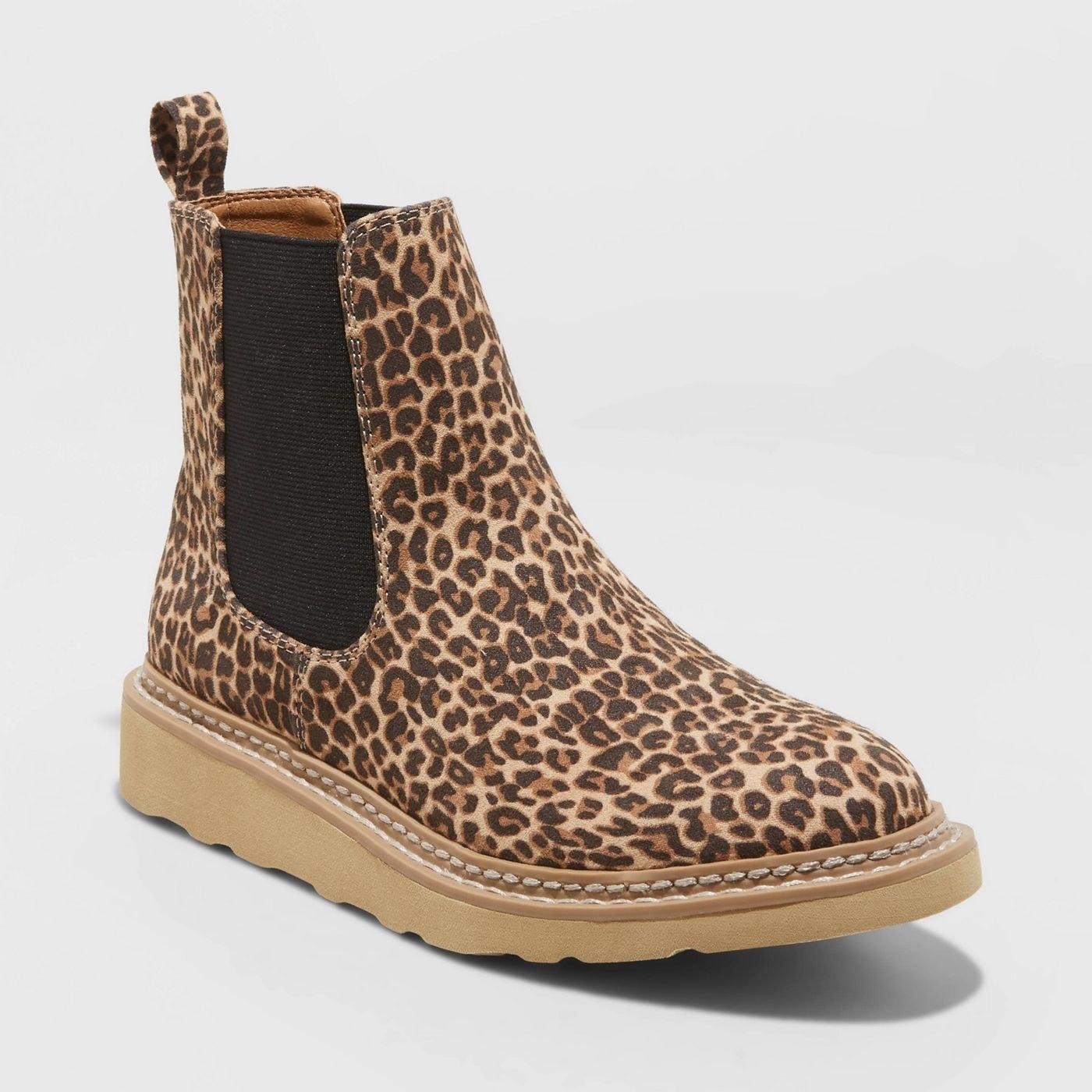 Leopard chelsea boots