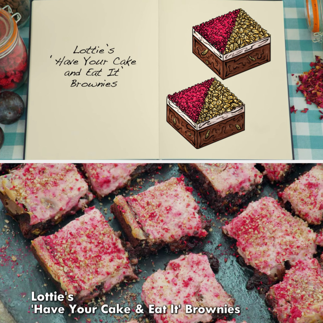 Lottie&#x27;s brownie side-by-side with its drawing