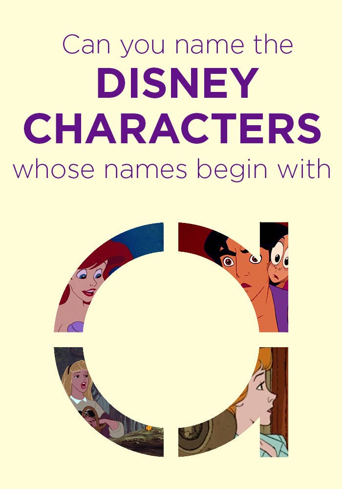 Can you name the Disney characters whose names begin with A?