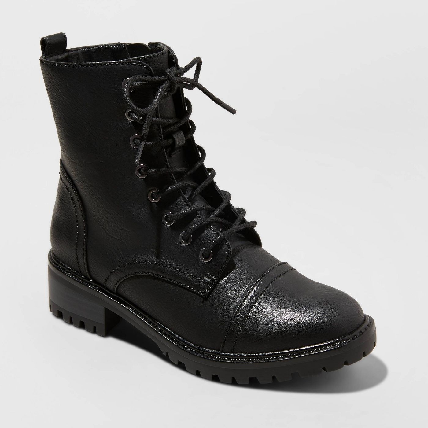 black combat boots