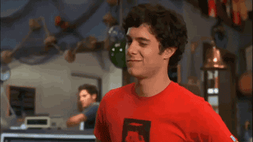 Seth Cohen winking at someone offscreen on The O.C.