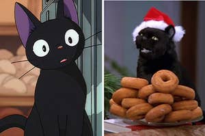 Images of Jiji from Kiki's Delivery Service and Salem from Sabrina the Teenage Witch