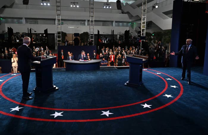 The debate hall on Tuesday night