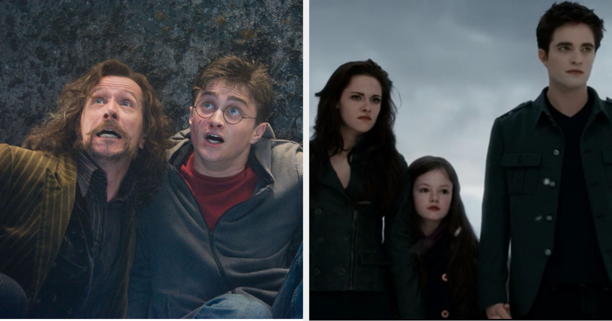 Sirius and Harry together, and Bella, Renesemee, and Edward together