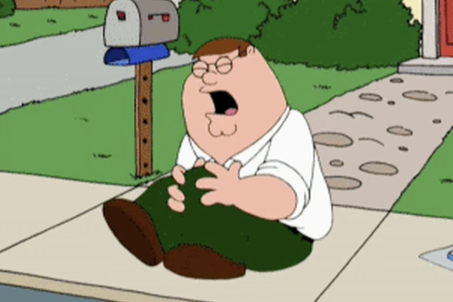 Peter Griffin from &quot;Family Guy&quot; with a hurt knee