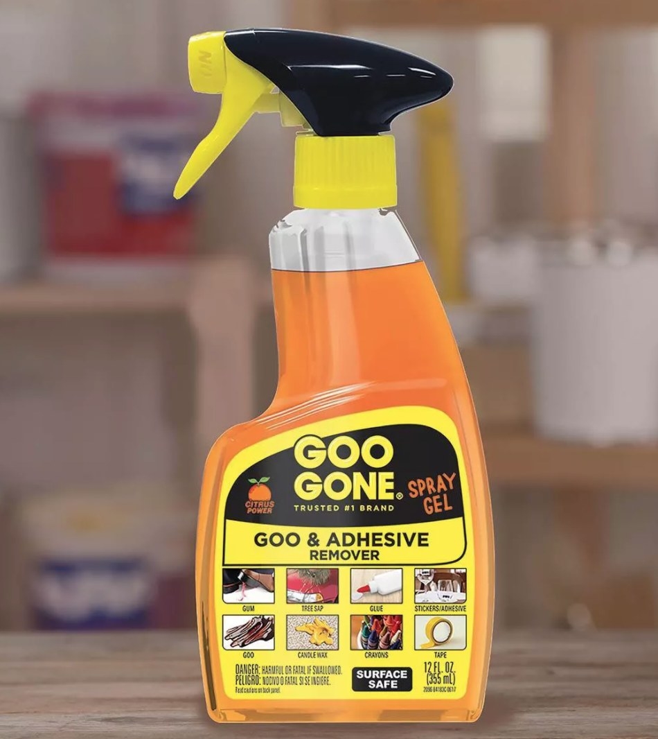 An orange bottle of Goo Gone cleaner 