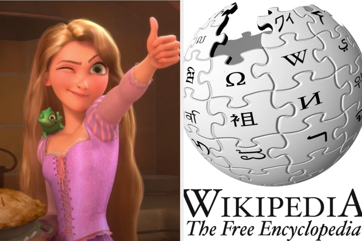 Rapunzel from &quot;Tangled&quot; and wikipedia sign