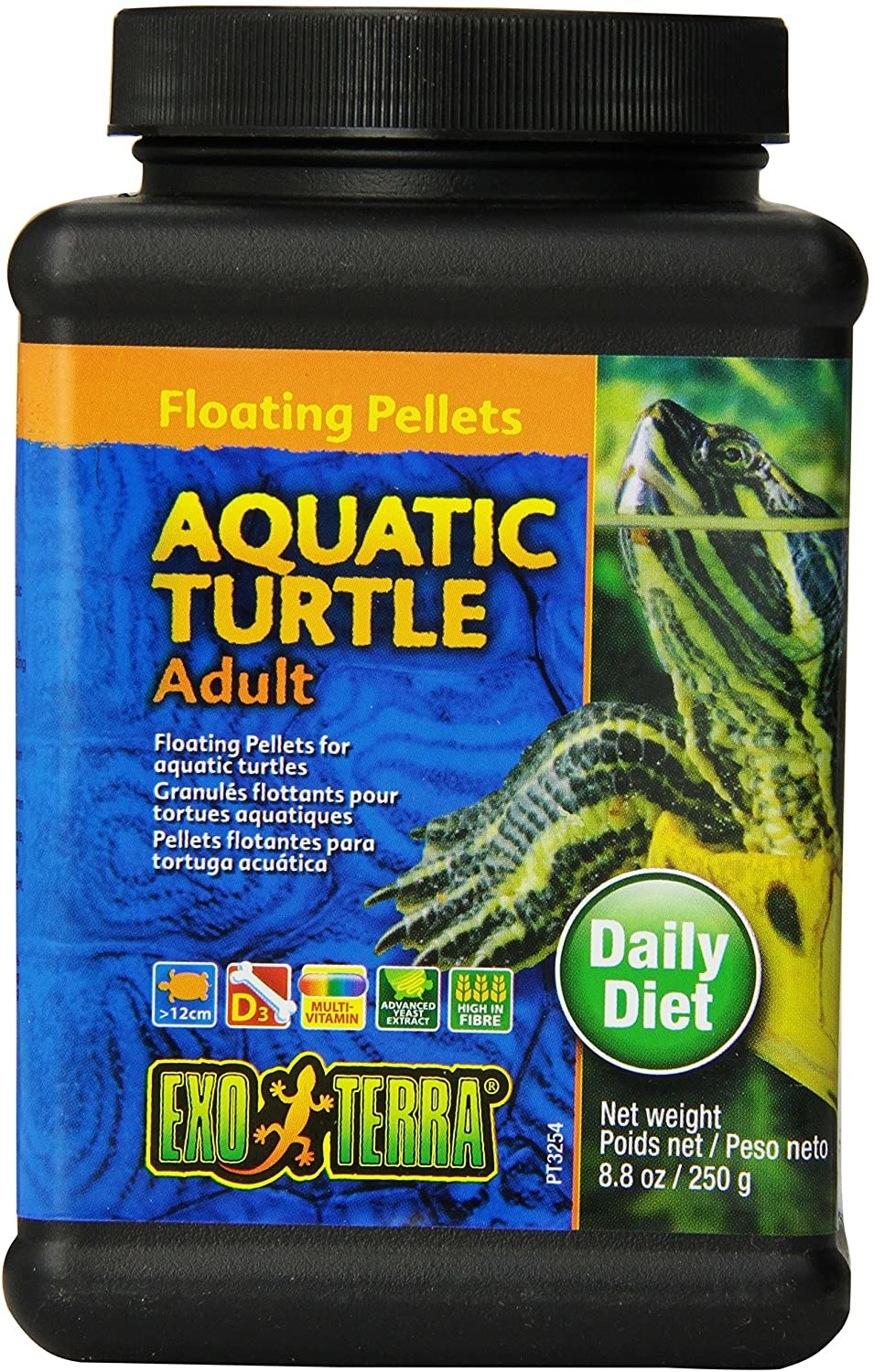 bottle of exoterra floating pellets