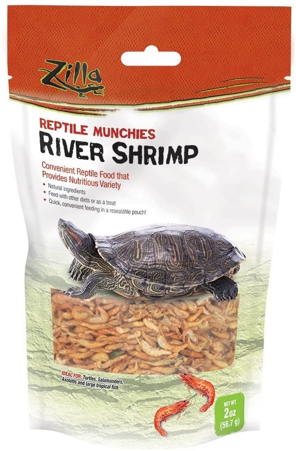 package of river shrimp food for turtles