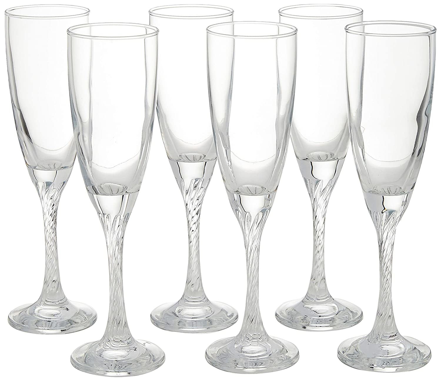 A set of champagne flute glasses