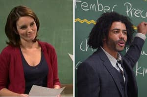 Tina Fey and Daveed Diggs as teachers