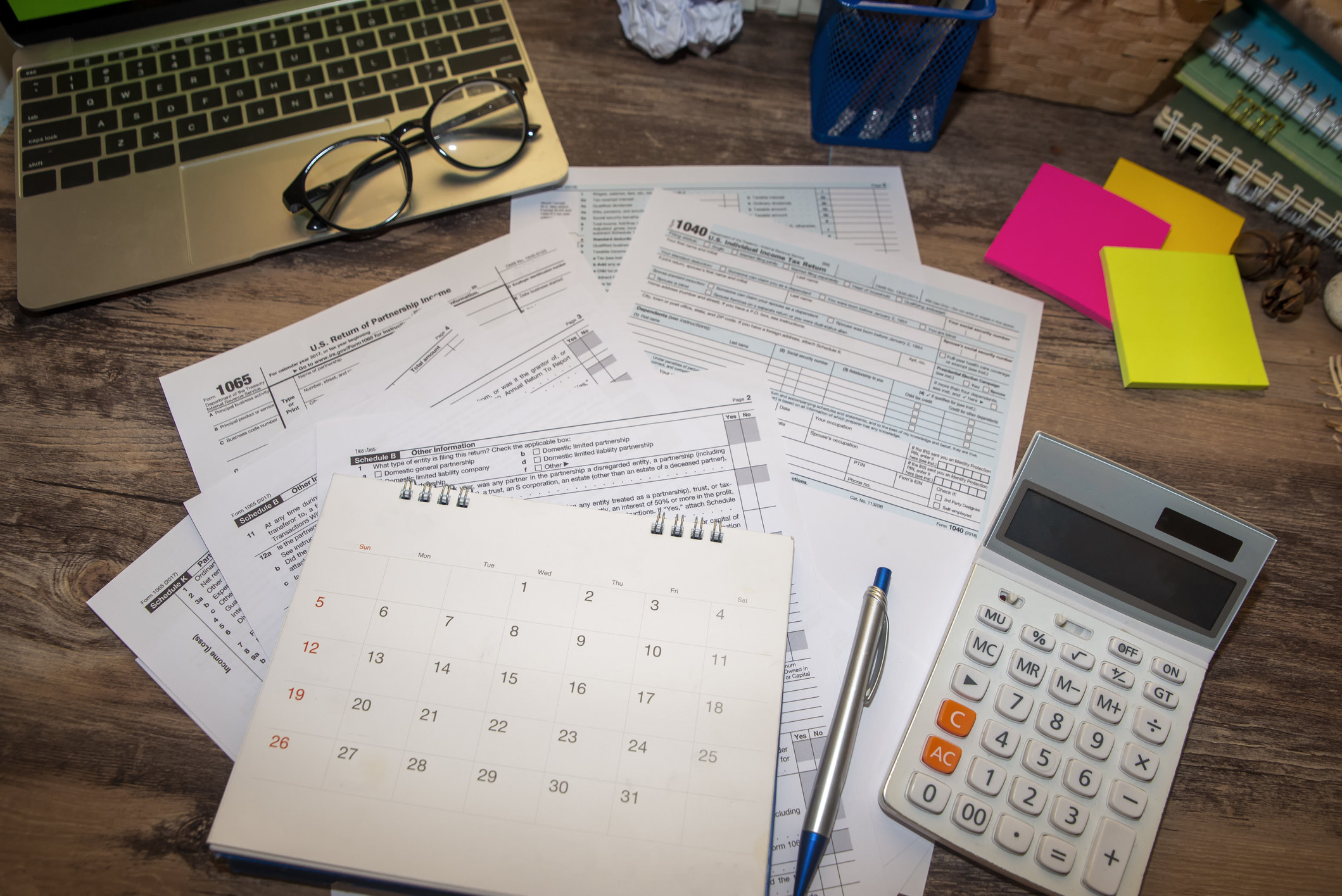 Tax papers on a table