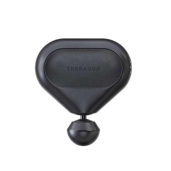 black mini theragun that massages sore muscles