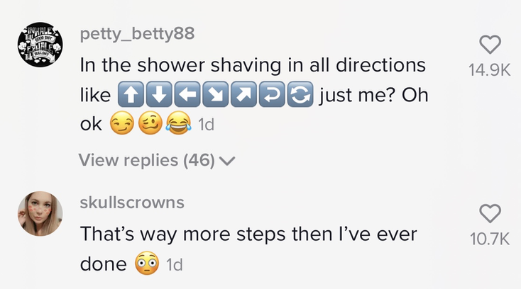Comments from the TikTok.