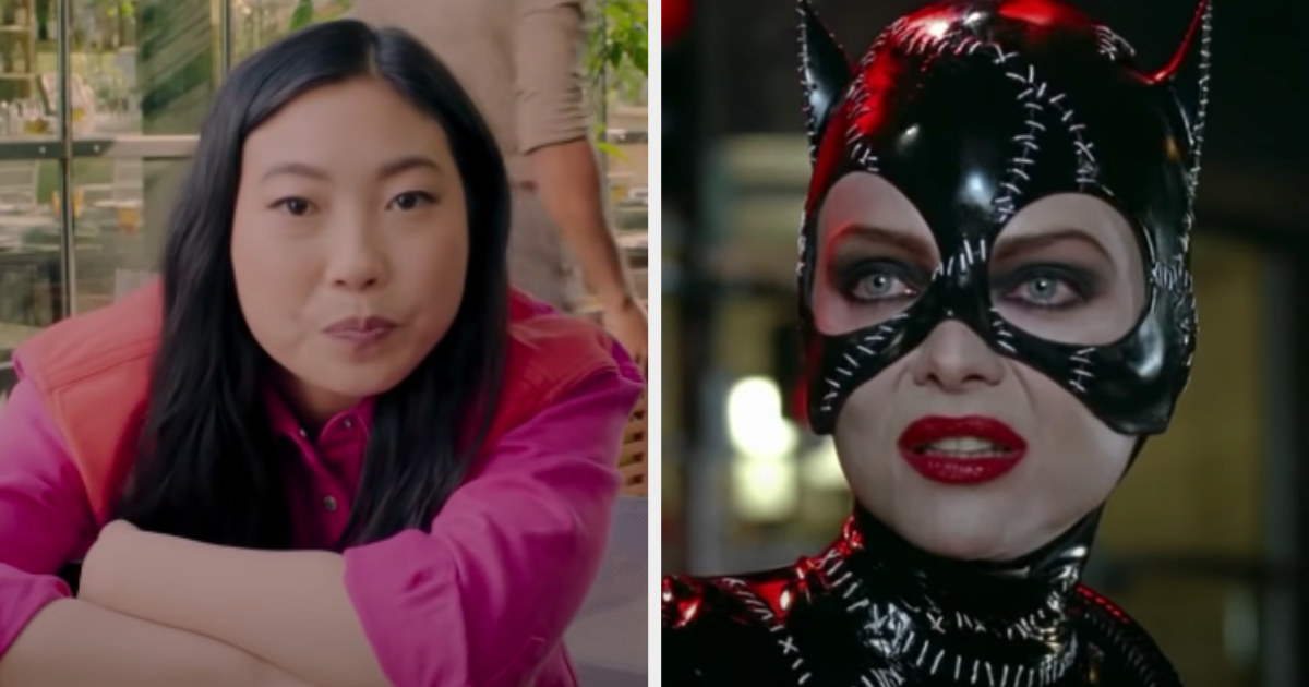Awkwafina in her &quot;73 Questions&quot; interview and Michelle Pfeiffer in &quot;Batman Returns&quot;