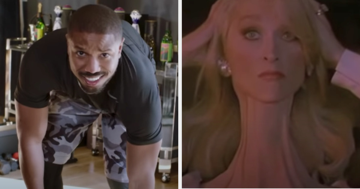 Michael B. Jordan being interviewed for &quot;73 Questions&quot; and Meryl Streep stretching out her neck in &quot;Death Becomes Her&quot;