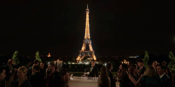 People partying under the Eiffel tower in &quot;Emily in Paris&quot;