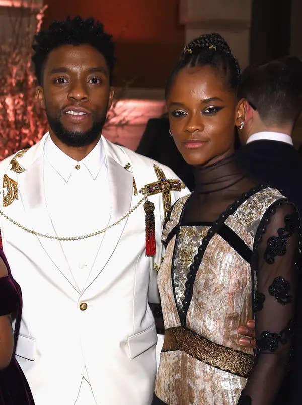 Chadwick Boseman and Letitia Wright