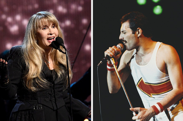 Side-by-side images of Stevie Nicks and Freddie Mercury
