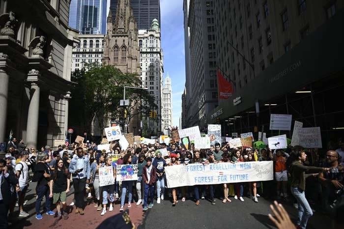 Children at the Global Climate Strike march in New York City