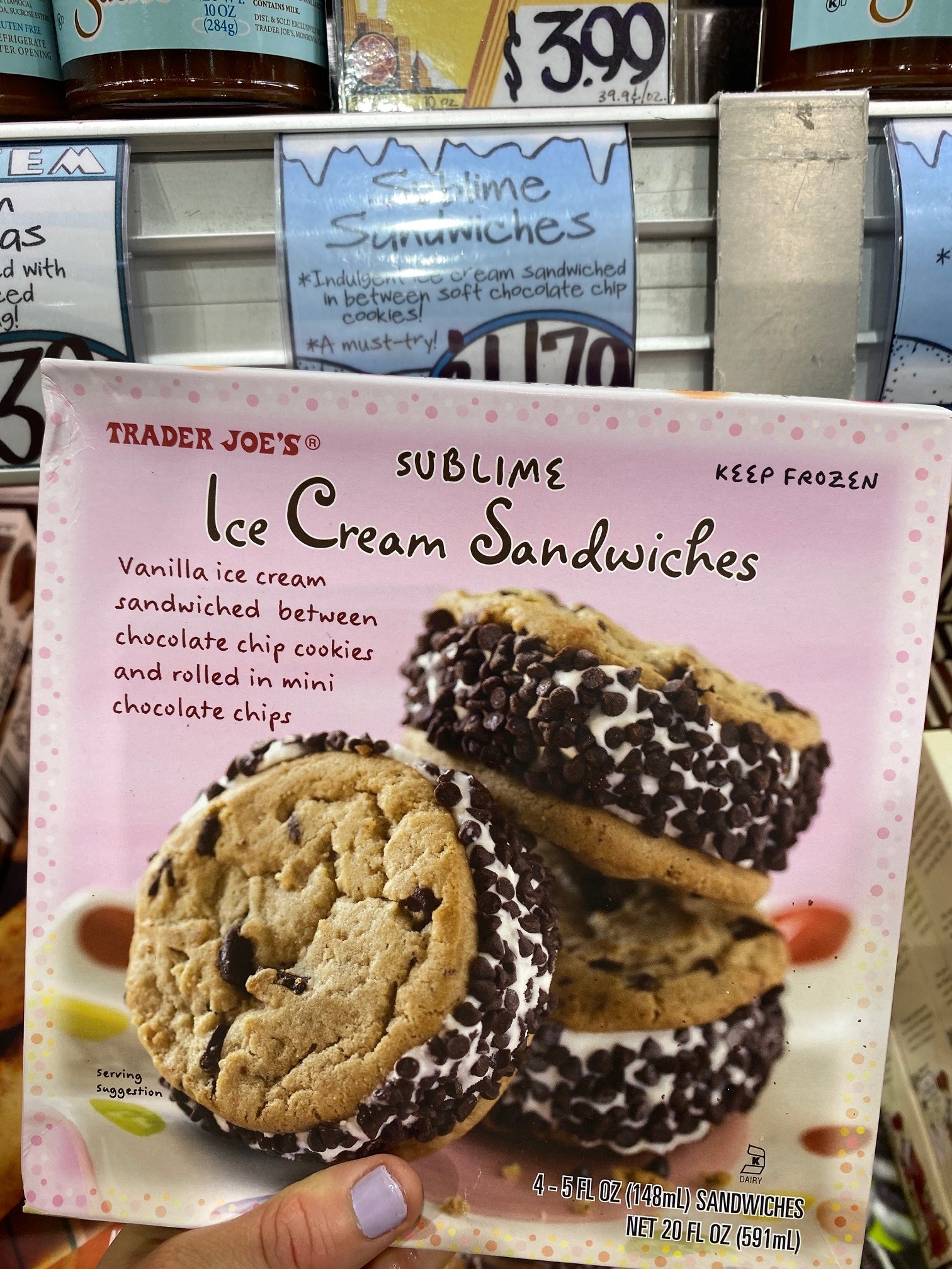 A box of sublime ice cream sandwiches from Trader Joe&#x27;s.