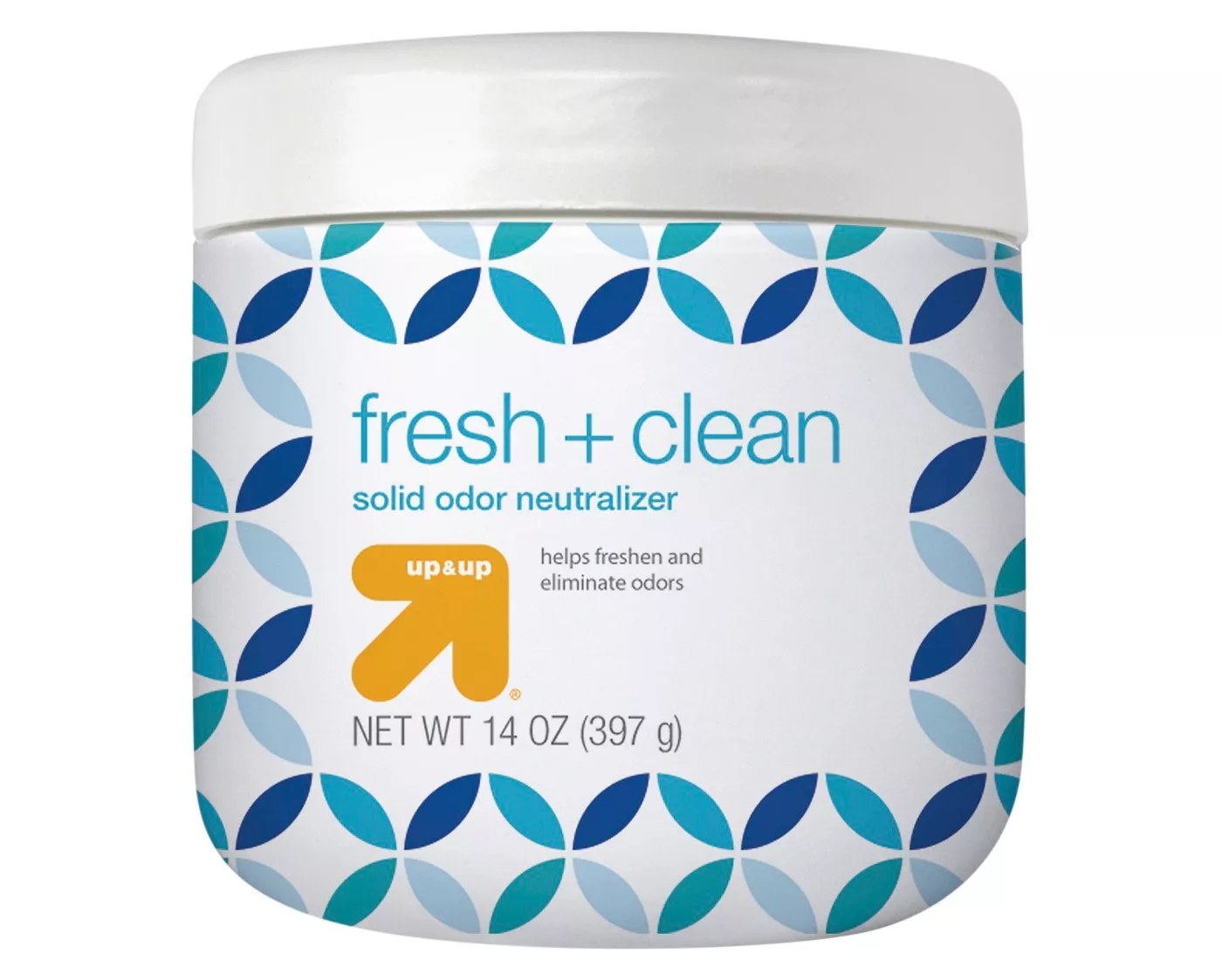 A 14-ounce container of solid odor neutralizer that freshens and eliminates odors