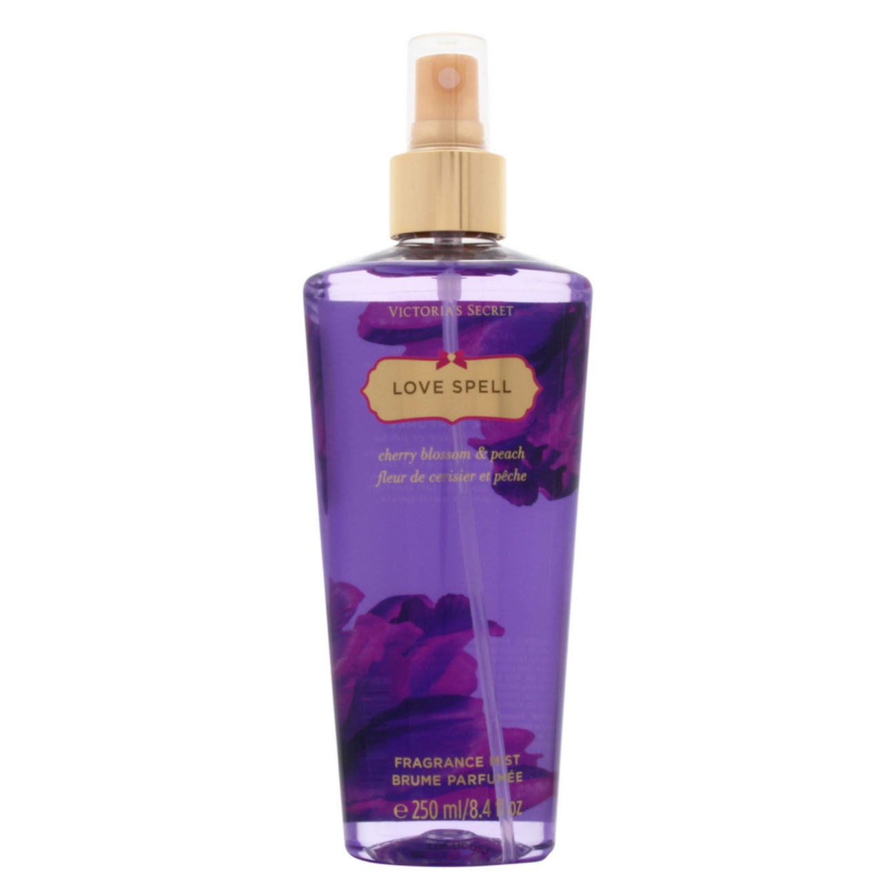 A product shot of a bottle Love Spell body spray from the early 2000s