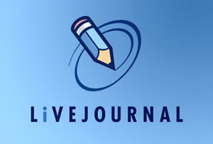 A screenshot of the LiveJournal logo which features a blue pencil