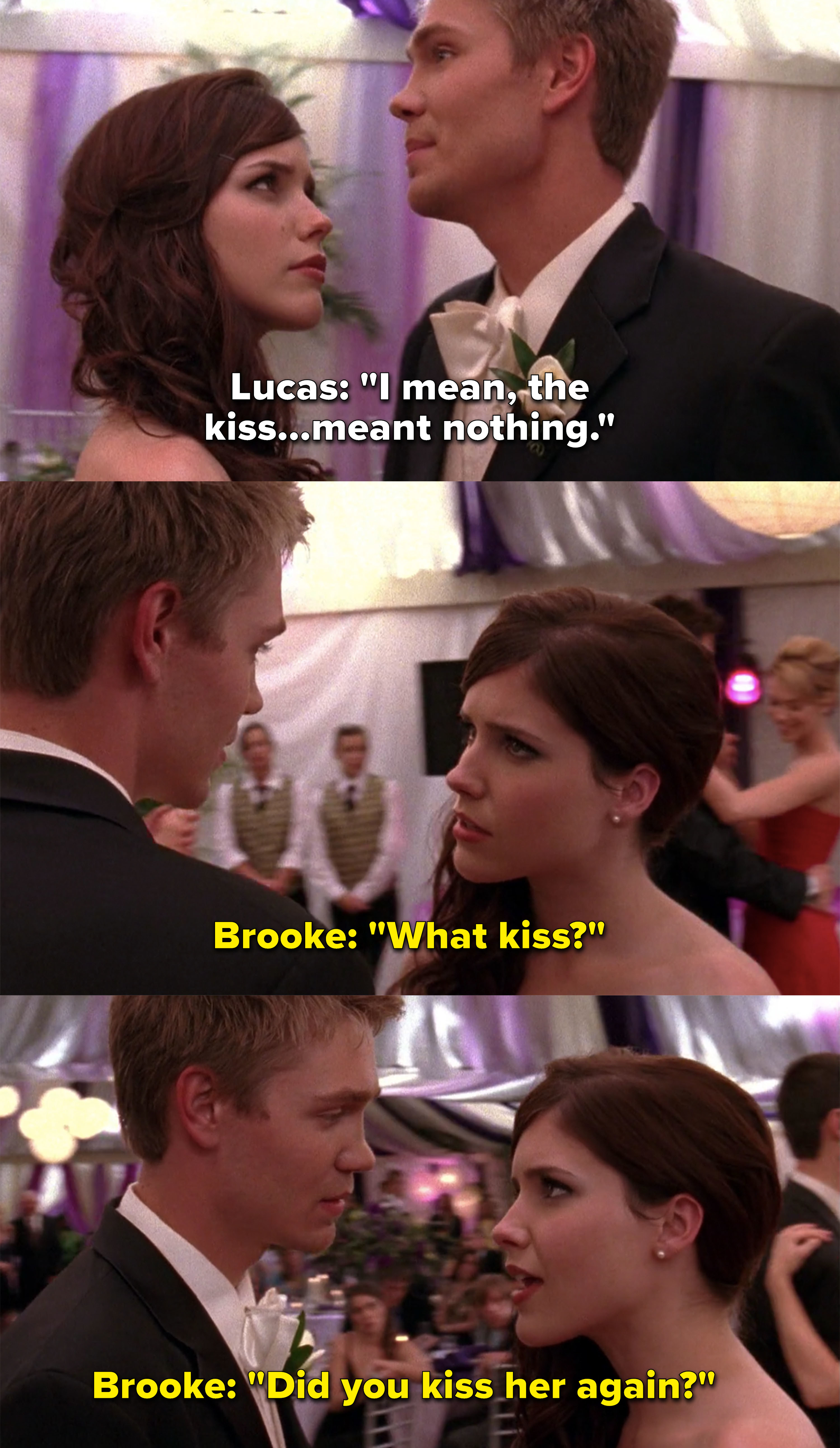 Lucas lets it slip that he and Peyton kissed again during the school shooting