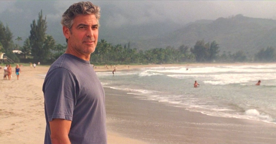 george clooney on a beach in &quot;the descendants&quot;