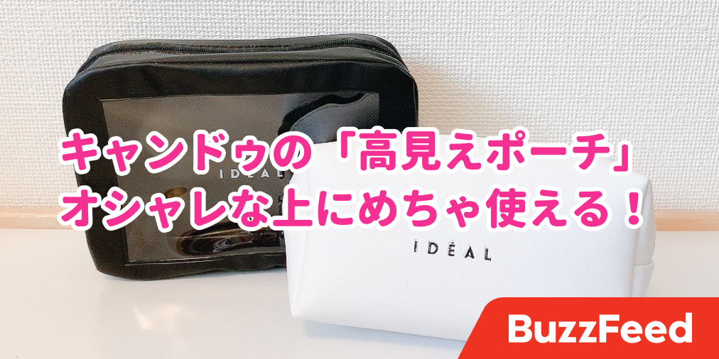 110円には見えないよ キャンドゥの 高見えポーチ オシャレな上にめちゃ使いやすいの