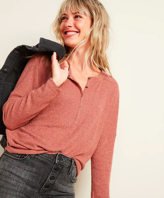 the shirt in salmon color
