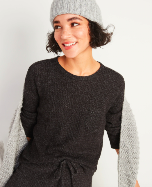 the sweater in dark grey