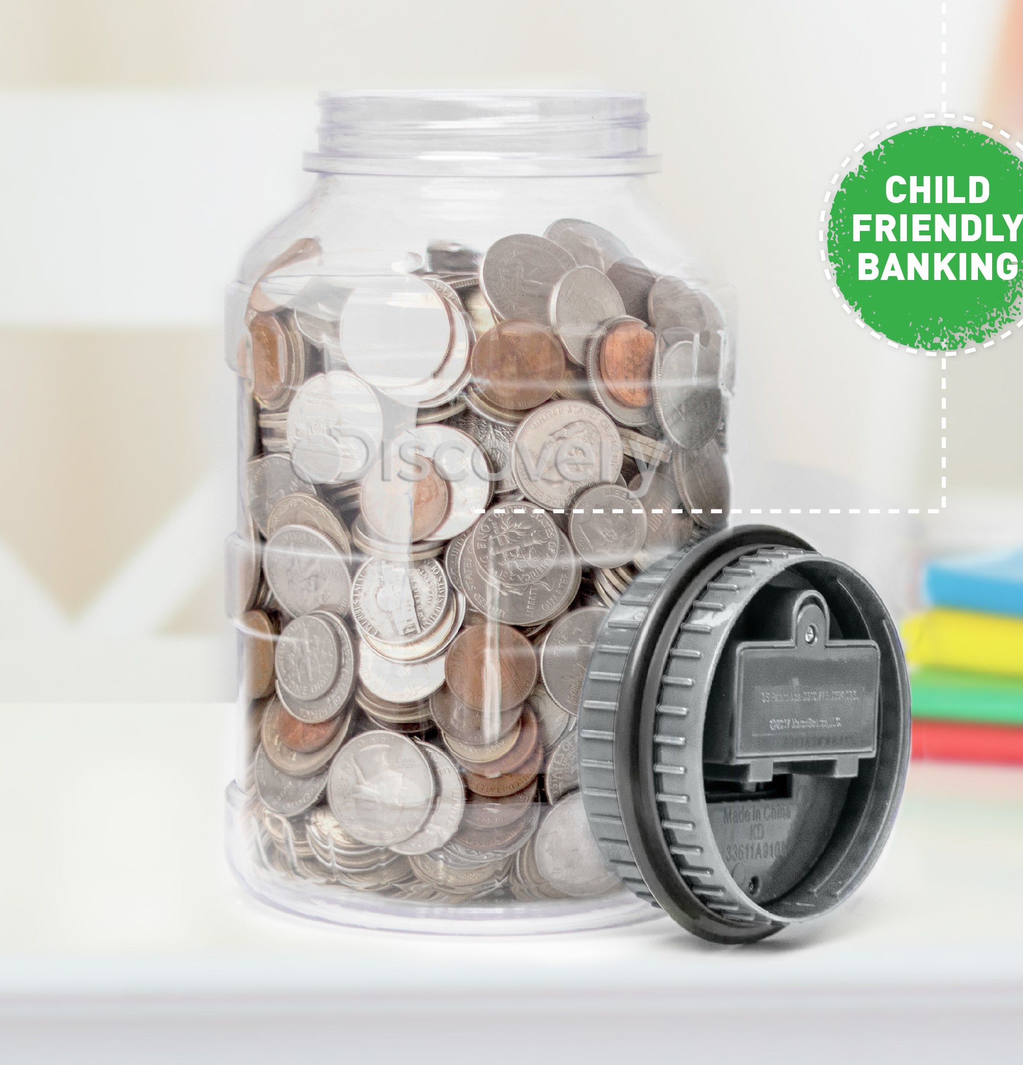 the clear coin counting jar
