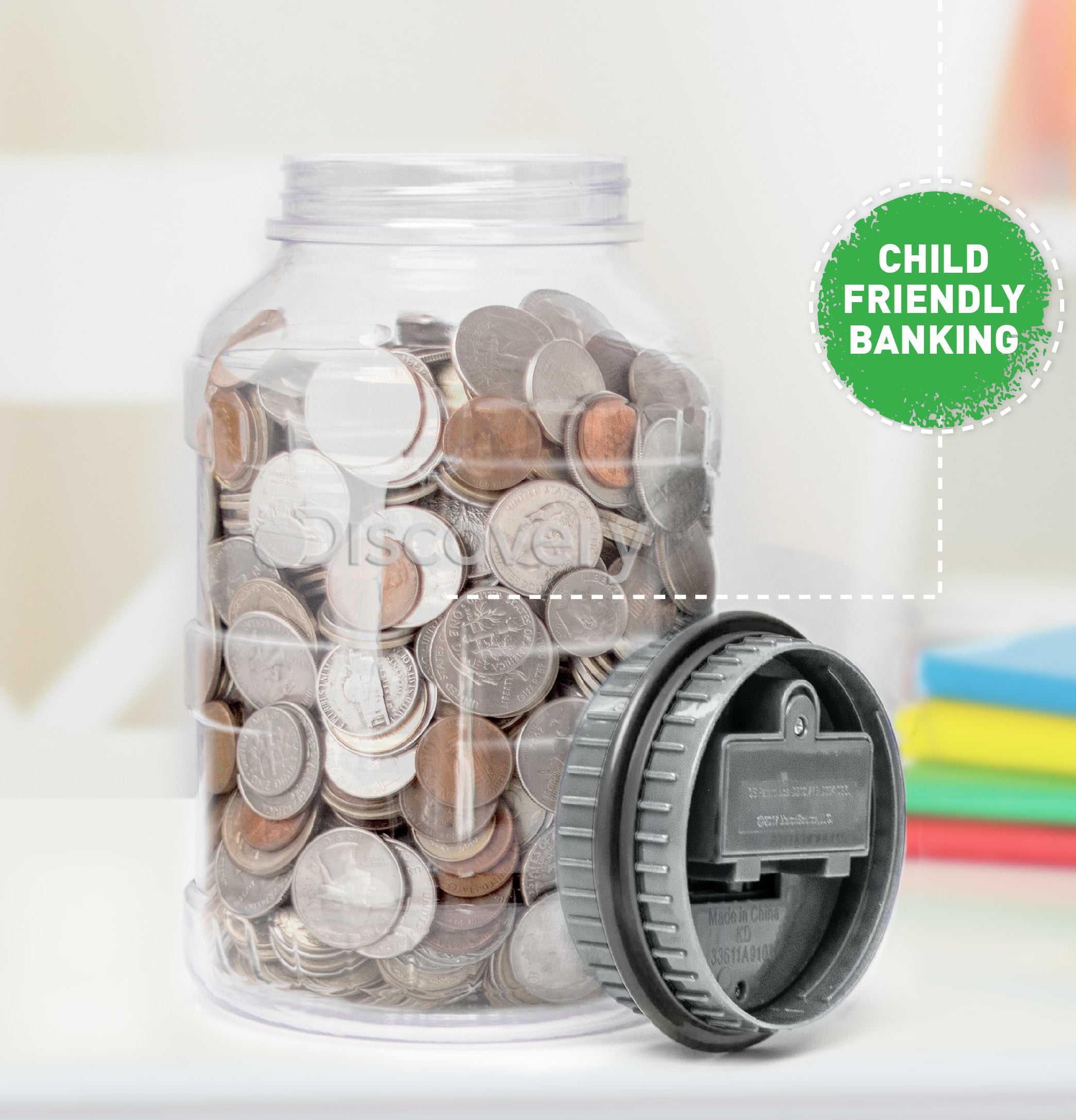the clear coin counting jar