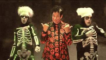 David Pumpkins and skeletons dancing on SNL