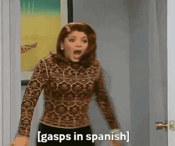 Soraya Montenegro from a telenovela gasps, with the caption reading, &quot;[Gasps in Spanish]&quot;