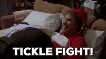 Will Ferrell tickles James Caan in &quot;Elf,&quot; saying, &quot;Tickle fight!&quot;