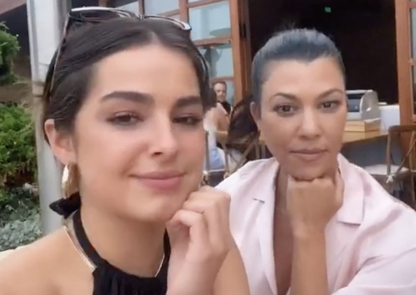 Addison poses with Kourtney at dinner 
