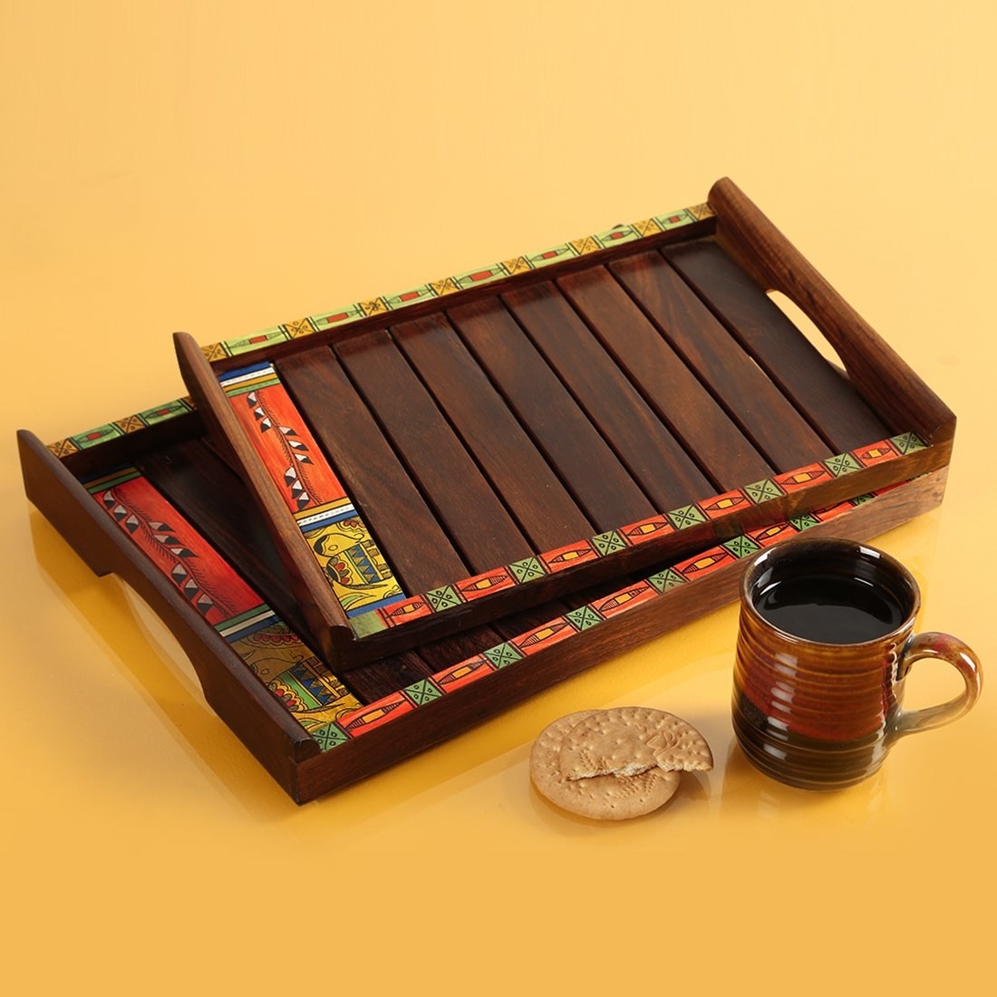 A Madhubani serving tray set