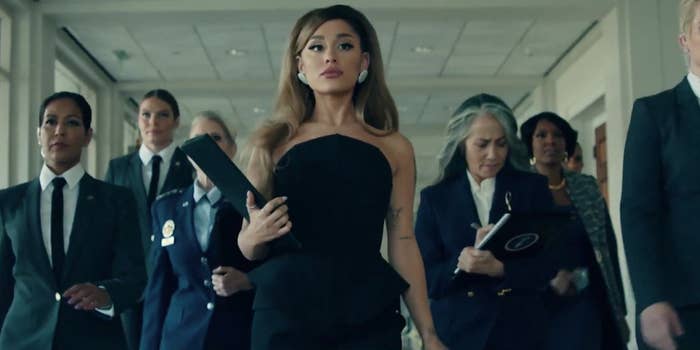 Ariana Grande as president in the &quot;Positions&quot; music video