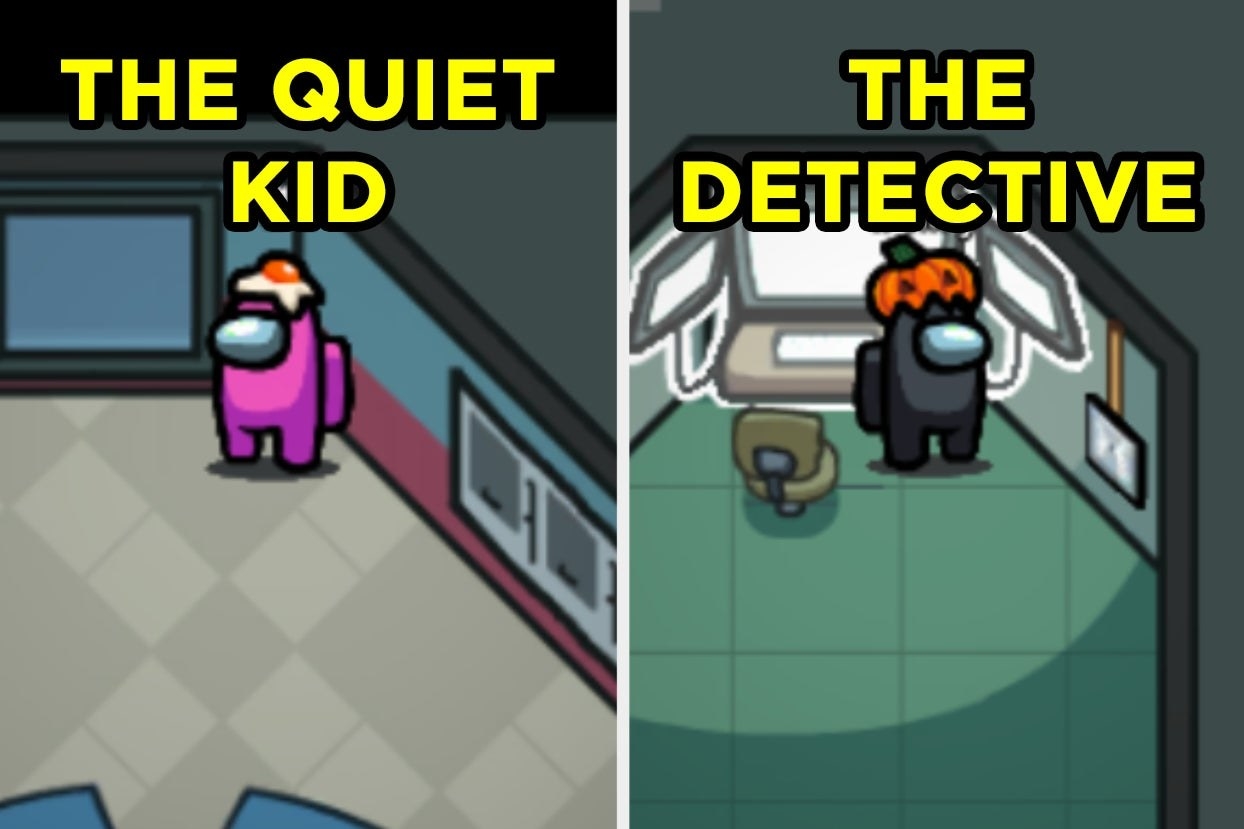 Among Us characters, one says &quot;The Quiet Kid&quot; the other says &quot;The Detective&quot;