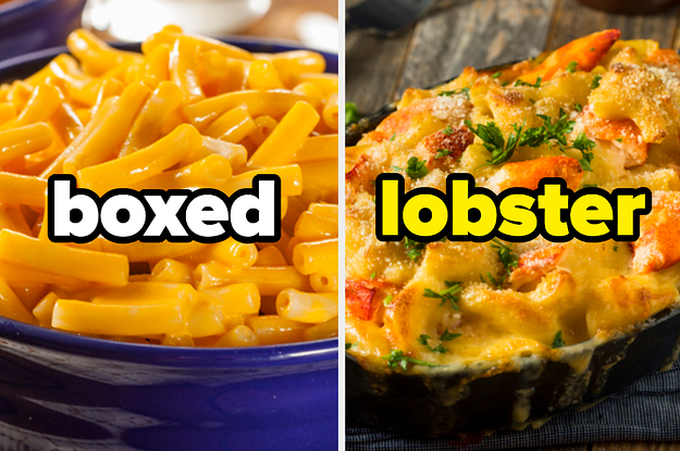 Boxed mac and cheese and lobster mac and cheese