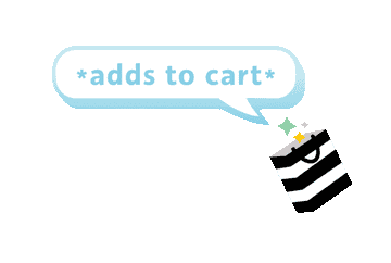 Gif of a shopping bag with the words add to cart above it