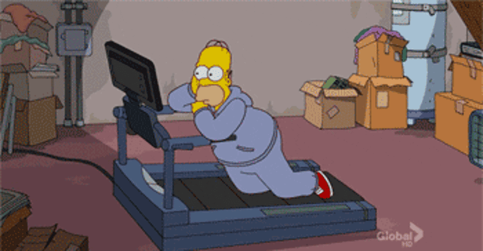 Homer on the treadmill 