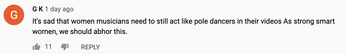 Someone saying they acted like "pole dancers"
